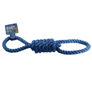 Παιχνίδι Σκύλου Κόμπος Rope Toy Ball 2 Handles Μπλε 37cm