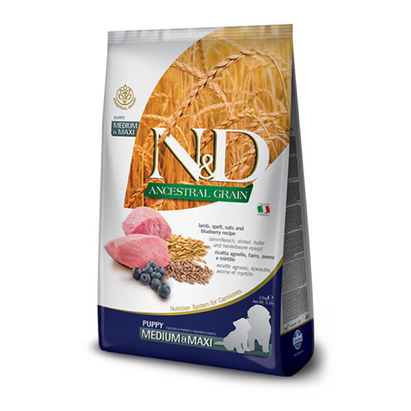 N&D Dog Low Grain Lamb & Blueberry Puppy Medium & Maxi 2,5kg