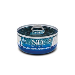 N&D Cat Tuna, Cod, Shrimp & Pumpkin Kitten Wet Food 70g 12τμχ